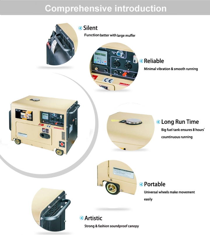 5kw Portable Air-Cooled Soundproof Silent Diesel Welder Generator