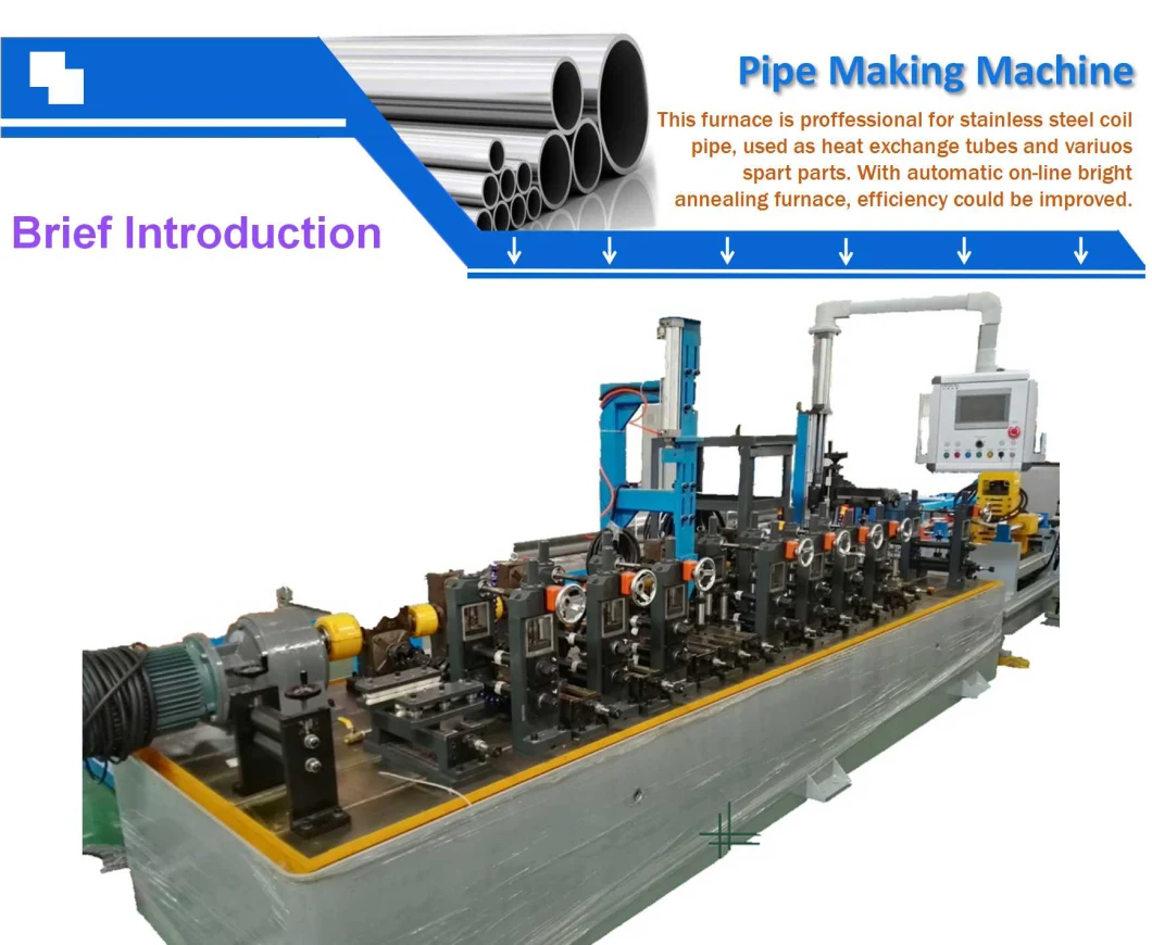 Welding Pipe Production Line Heat Exchanger Tube Mill Machines Stainless Steel Coil Pipe Making Machine