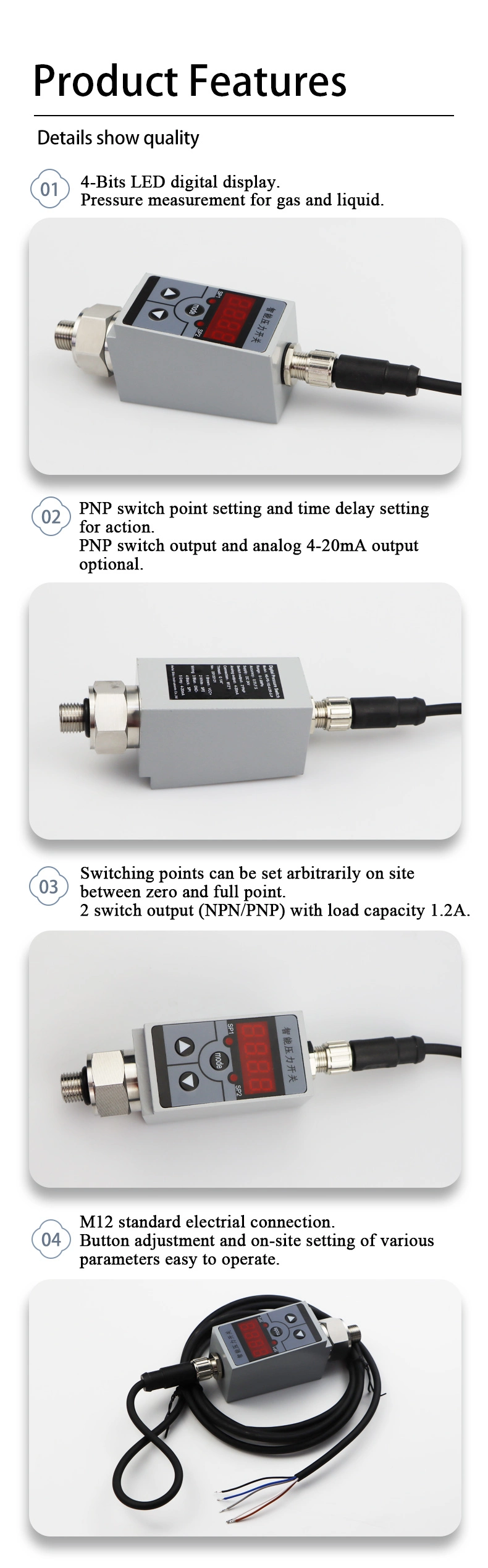 Magnetic Modulation Split Real Time Measurement AC 0-1000mA Leakage Current Sensor