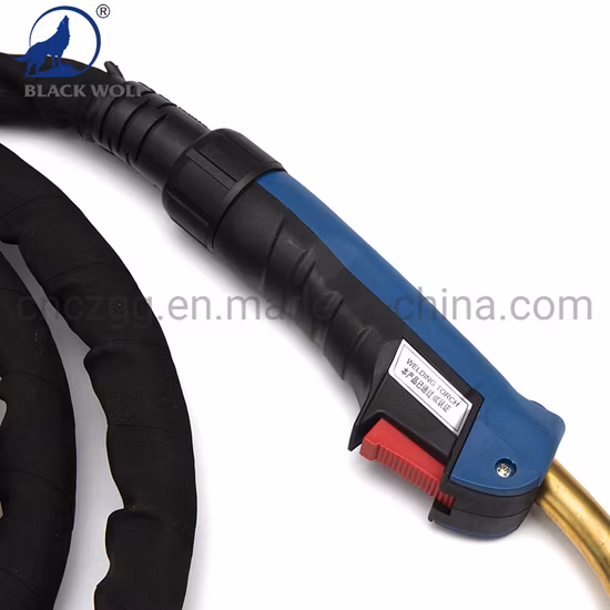 Black Wolf MB501d MIG CO2 Water Liquid Cooled Euro Portable Welding Torch for Binzel Type with Solid Cable